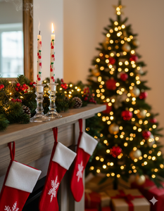 Velas Decorativas Cónicas Hechas a Mano con Diseño de Cerezas para Decoración de Mesa en Navidad, Pascua, San Valentín y Cumpleaños (Juego de 2) - Product Image 2