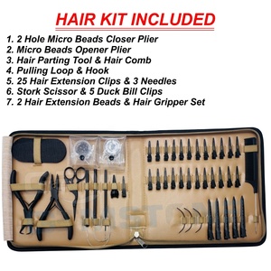Professional Stainless Steel Hair Extension Tool Kit Durable Reusable Micro Bead Tools Set Closer Opener Pliers Pulling Loop - Product Image 2