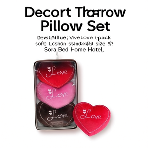 Decorative Throw Pillow <b>Set</b> 5-Pack Soft Heart <b>Cushion</b> Standard Size for <b>Sofa</b> Bed Home Hotel - Product Image 2