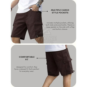 Shorts cargo classiques pour tous les jours avec des poches spacieuses et une coupe décontractée et confortable, shorts cargo élégants pour l'extérieur - Product Image 3