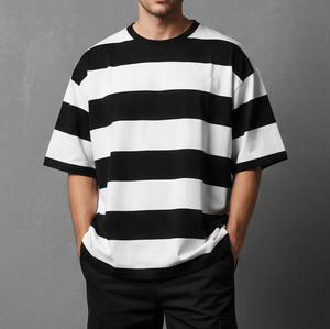 Camiseta Casual Extra Grande para Hombre, de Algodón, Corte Holgado, Tejido Jersey Suave de Primera Calidad, Producción OEM ODM de Marca Privada - Product Image 1