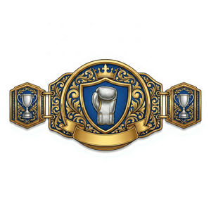 Cinturón de Campeonato Personalizado, Diseño All Star, Acabado Dorado, Placa de Metal Grabada, Cuero Genuino - Product Image 1