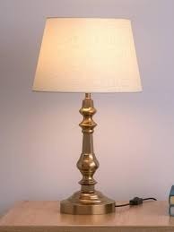 <b>Gold</b> Finish Modern Tabletop Lamp Fabric Drum Shade Decorative <b>Bedside</b> Lamp for Living Room Housewarming - Product Image 2
