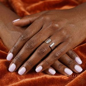 Moissanite <b>Ring</b> Baguette Open Cuff Wide Band 925 Sterling <b>Silver</b> <b>Statement</b> <b>Ring</b> for Women Fine Jewelry Luxury Design - Product Image 5