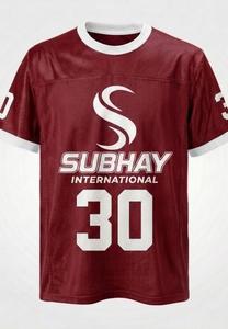 Women <b>Maroon</b> American Football Jersey Number 30 Short Sleeve Crew Neck Breathable Polyester Sport Apparel Regular Fit - Product Image 5