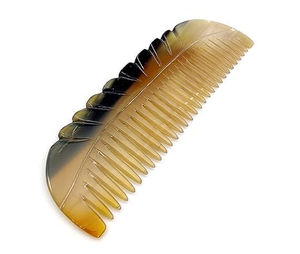 <b>Hot</b> Selling Buffalo Horn <b>Comb</b> High Quality Natural Colored Modern Love Angel Design Eco-Friendly Handmade FAIZA CRAFT Custom - Product Image 3