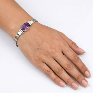 Bracelet ajustable Samrat Jewels en argent plaqué 925, fait main, style bohème, avec chaîne à maillons, pour femme, serti de topaze bleue taille poire - Product Image 1