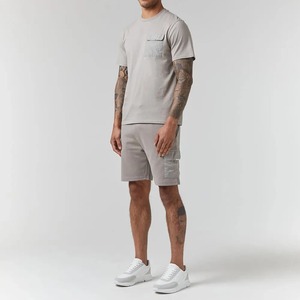 Ensemble décontracté tendance deux pièces pour homme, short et t-shirt, été, sur mesure, grande taille, séchage rapide, tissu éponge respirant - Product Image 2