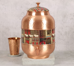 Large Capacity Copper Drinking Water Vessel Decorative Storage Dispenser with Premium Metal Spout for Cafe Resort Restaurant Use - Product Image 4