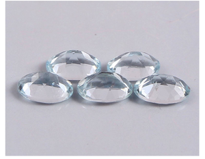 Natural Aquamarine Oval Cut 6x4 MM Light Blue AA Quality Faceted Loose Gemstones 10 Pcs Lot for Jewelry Making R <b>Creation</b> Color - Product Image 3