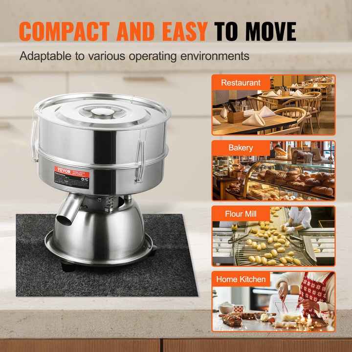 Electric 30+50 Mesh Automatic Sifter Shaker Vibrating Sieve Machine for Kitchen Appliance Use