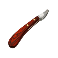 Cuchilla para Recortar Pezuñas de Ovejas, Cuchillo para Pezuñas de Ganado y Caballos, Tijeras Multiusos para Pezuñas, Mango de Madera, Acero Inoxidable