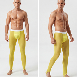 Leggings transparents sexy pour hommes, 100% polyester, legging en maille transparente, pantalon en maille transparente à taille élastique pour hommes - Product Image 3