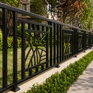 Clôture de jardin en métal noir, panneau décoratif incurvé, garde-corps de balcon extérieur, garde-corps de sécurité moderne pour villa, utilisation pour les limites de la propriété - Product Image 2