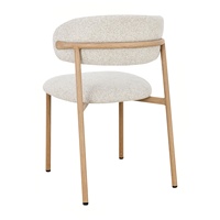 Silla de Comedor Moderna con Patas Metálicas y Respaldo Tapizado en Microfibra para Apartamento