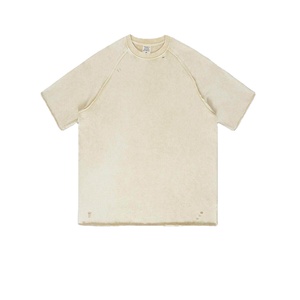 เสื้อยืดผู้ชายฟอกสีกรดผ้าฝ้าย100% เสื้อผ้าแฟชั่นใหม่สำหรับฤดูร้อนแบบปักลายบริการ OEM - Product Image 6