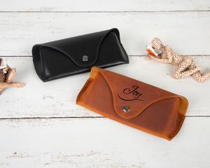 Genuine Leather <b>Glasses</b> <b>Case</b> Luxury Handmade Cowhide Pouch <b>Soft</b> Slim Travel Sunglasses Cover Spectacles Bag LGC-0132 - Product Image 2