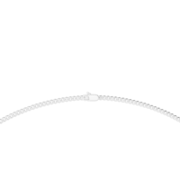 Chaîne cubaine en or blanc 18 carats plaqué rhodium, unisexe, style minimaliste italien, certifiée par une tierce partie, Golden Whisper