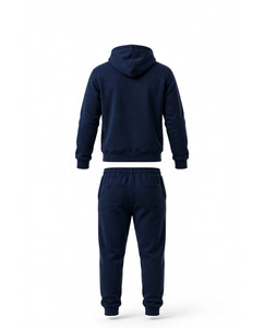 Unisex Custom Color Tracksuit <b>Full</b> <b>Zip</b> <b>Hoodie</b> Solid Color 100% Cotton Midweight Casual Jogger Set - Product Image 2