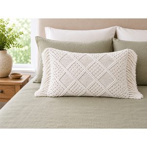 Luxury 100% Cotton Handcrafted Macrame <b>Cushion</b> <b>Cover</b> | Boho Decorative Throw Pillow <b>Cover</b> - Product Image 4