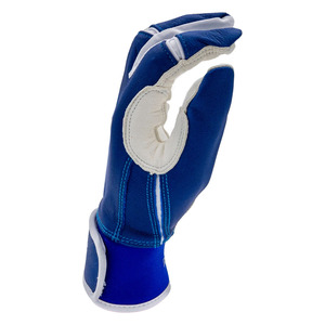Guantes de Bateo de Béisbol, Azules y Blancos, de Cuero, con Agarre Flexible, Diseño Ventilado, Muñequera Ajustable, Suministro OEM para Deportes - Product Image 6