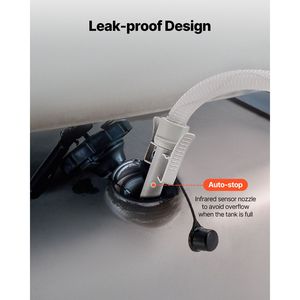 Bidón de Combustible Portátil de 32 Galones con Bomba Eléctrica de Transferencia de Combustible de 12V CC y 2.5 GPM, Manguera de Suministro de 4 pies y Función de Parada Automática - Product Image 5