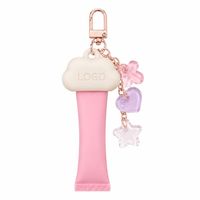 Porte-clés personnalisé avec crème pour les mains, capuchon en caoutchouc souple et breloques en acrylique pour cadeaux promotionnels d'entreprise