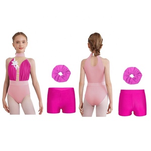 Tenue de <span class=keywords><strong>danse</strong></span> pour filles de 6 à 16 ans, justaucorps de patinage artistique et de gymnastique avec short et bandeau pour spectacles de <span class=keywords><strong>danse</strong></span> - Product Image 4