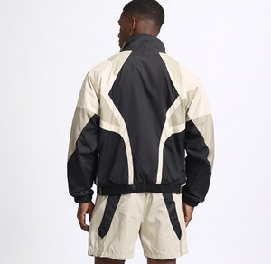 Custom Logo Color Block Windbreaker Shorts <b>Set</b> Lightweight Windbreaker Two Piece Jacket And Shorts Windbreaker <b>Set</b> - Product Image 4