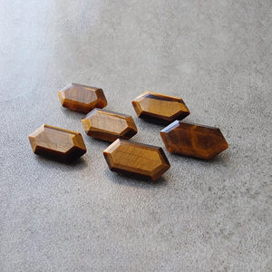 Piedra Preciosa de Ojo de Tigre Natural, Corte Facetado, Forma Hexagonal Grande, Calibrada, para Joyería - Product Image 4