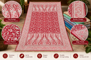Chal de Pashmina al por Mayor, Tejido Jacquard con Borde Floral Paisley y Flecos, Suave, para Otoño e Invierno, para Mujer, 75x200cm, OEM, ODM, Personalizado - Product Image 2