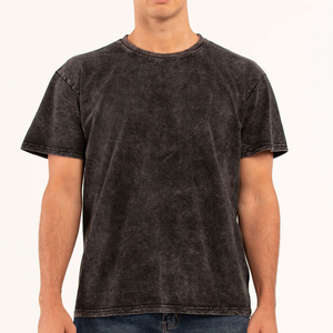 Black <b>Acid</b> Wash Oversized T Shirt Cotton Crew Neck Vintage Washed <b>Drop</b> Shoulder Streetwear Tee Heavyweight Casual Fashion Tee - Product Image 3