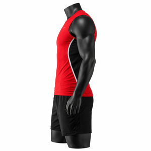 Conjunto Deportivo sin Mangas para Hombre, Uniforme para Correr, Secado Rápido, Poliéster, Gimnasio, Fitness, Entrenamiento, Camiseta sin Mangas y Pantalones Cortos - Product Image 3