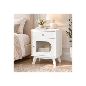 Collection EVEREST - Meubles de chambre à coucher modernes en bois de pin massif - Table de chevet en bois avec rangement gain de place - Product Image 1