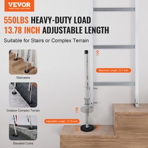 Niveau de nivellement pour échelle en acier de 23,4 pouces, capacité de charge de 550 lb, stabilisateur de niveau, rangement facile, outil de nivellement pour échelle à marches et échelle de chantier - Product Image 2