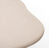 Mesa de Comedor Larga Elegance Beige de MDF con Dos Patas Resistentes de MDF para Cenas Familiares Grandes