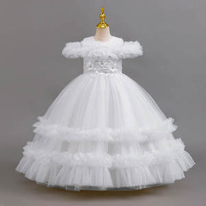 Vestido de Tul con Capas y Apliques Florales con Hombros Descubiertos, Perfecto para Cumpleaños, Bodas, Eventos y Concursos, Vestido de Princesa con Volantes - Product Image 2