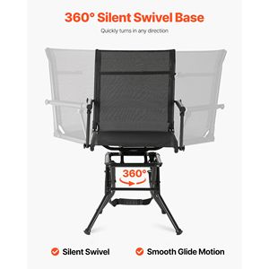 Sedia da Caccia Girevole a 360 Gradi Silenziosa e Pieghevole con Telaio in Acciaio Resistente, Sgabello da Terra Portatile, Leggero e Confezionato - Product Image 3