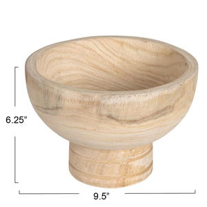 Wholesale Brownwood Handicrafts Mango Wood Pedestal Bowl Eco-Friendly Custom Logo Handmade Rustic <b>Party</b> Dinnerware for <b>Kids</b> - Product Image 3