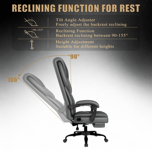 Chaise de bureau ergonomique avec support lombaire gonflable, chaise d'ordinateur confortable et large, repose-pieds, chaise de gaming avec système S Linked - Product Image 2