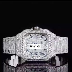 Moissanite Fashion Automatic Luxury <b>Watch</b> Square Alloy Case Coated Glass Analog Display Water Resistant <b>Diamond</b> Limited - Product Image 1