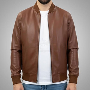 Unique Design Washable Men Leather Bomber <b>Jacket</b> Waterproof Breathable Men Winter <b>Jacket</b> For Sale - Product Image 2