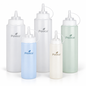 Cylinder <b>Squeeze</b> <b>Bottle</b> <b>with</b> Precision <b>Nozzle</b> PET Plastic Dispensing <b>Bottle</b> for Food Packaging Manufacturer in Vietnam - Product Image 1