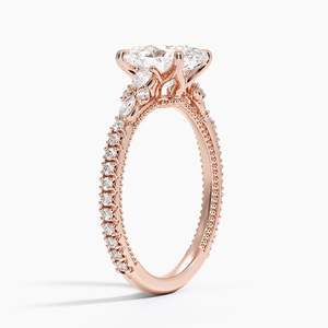 Anillo de Oro Rosa de 14K con Diamante Primrose y un Impresionante Diseño de Diamantes para Uso Diario y Ocasiones Especiales - Product Image 2