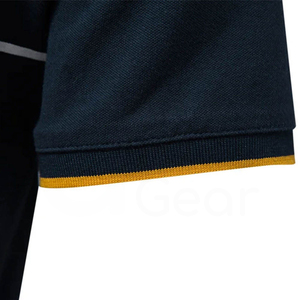 Polo de Manga Corta Azul Marino para Hombre, Diseño a Rayas, Tejido de Punto Transpirable, Estilo Casual - Product Image 4