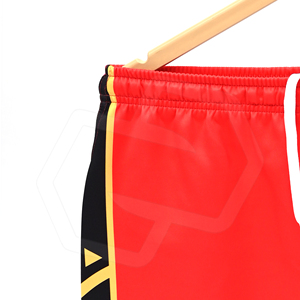 Pantalones Cortos de Rugby Rojos para Hombre con Paneles Laterales Negros y Amarillos, Impresión por Sublimación, Uniforme Deportivo de Poliéster, Directo de Fábrica - Product Image 3