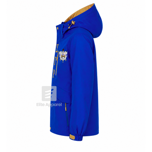Veste coupe-vent et imperméable personnalisée Sigma Gamma Rho Sorority, bleu et or, polyester, manches longues, fermeture éclair sur le devant, logo brodé - Product Image 4