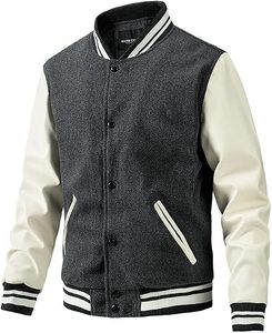 Factory Custom Womens Wool Blend Varsity <b>Jacket</b> White Faux <b>Leather</b> Sleeve Letter Embroidery Chenille Streetwear Letterman <b>Jacket</b> - Product Image 1