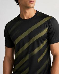 Camiseta de Manga Corta para Hombre, Color Negro Sólido, Cuello Redondo, Secado Rápido, Corte Regular, Informal, Tejido de Punto, 100% Poliéster Ecológico, 180g, Venta al Por Mayor - Product Image 1