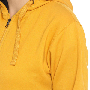 Sudadera con Capucha Amarilla para Mujer, Cierre Completo, Corte Regular, Tejido de Algodón, con Bolsillos Delanteros y Logotipo de Marca Personalizado - Product Image 6